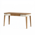 Bureau 120 x 60 x 75 cm en bois marron et blanc avec tiroir style scandinave