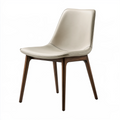 Chaise de salle à manger 47 x 55 x 83 cm beige et noyer revêtement synthétique style contemporain