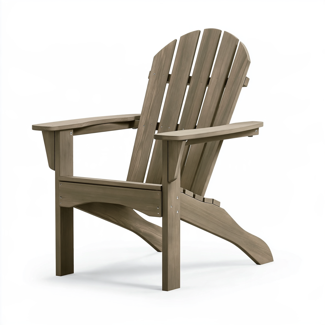 Fauteuil de jardin Adirondack 80 x 90 x 98 cm en polypropylène taupe style rustique