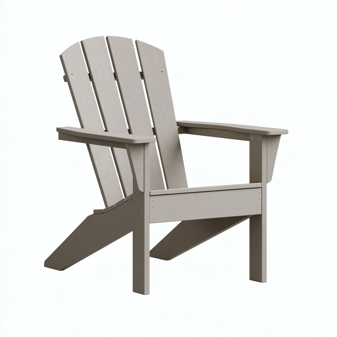 Fauteuil de jardin Adirondack 80 x 76 x 98 cm en plastique gris taupe avec accoudoirs