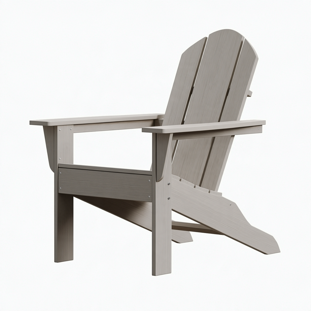 Fauteuil de jardin Adirondack 80 x 90 x 98 cm en matériau synthétique gris aspect bois