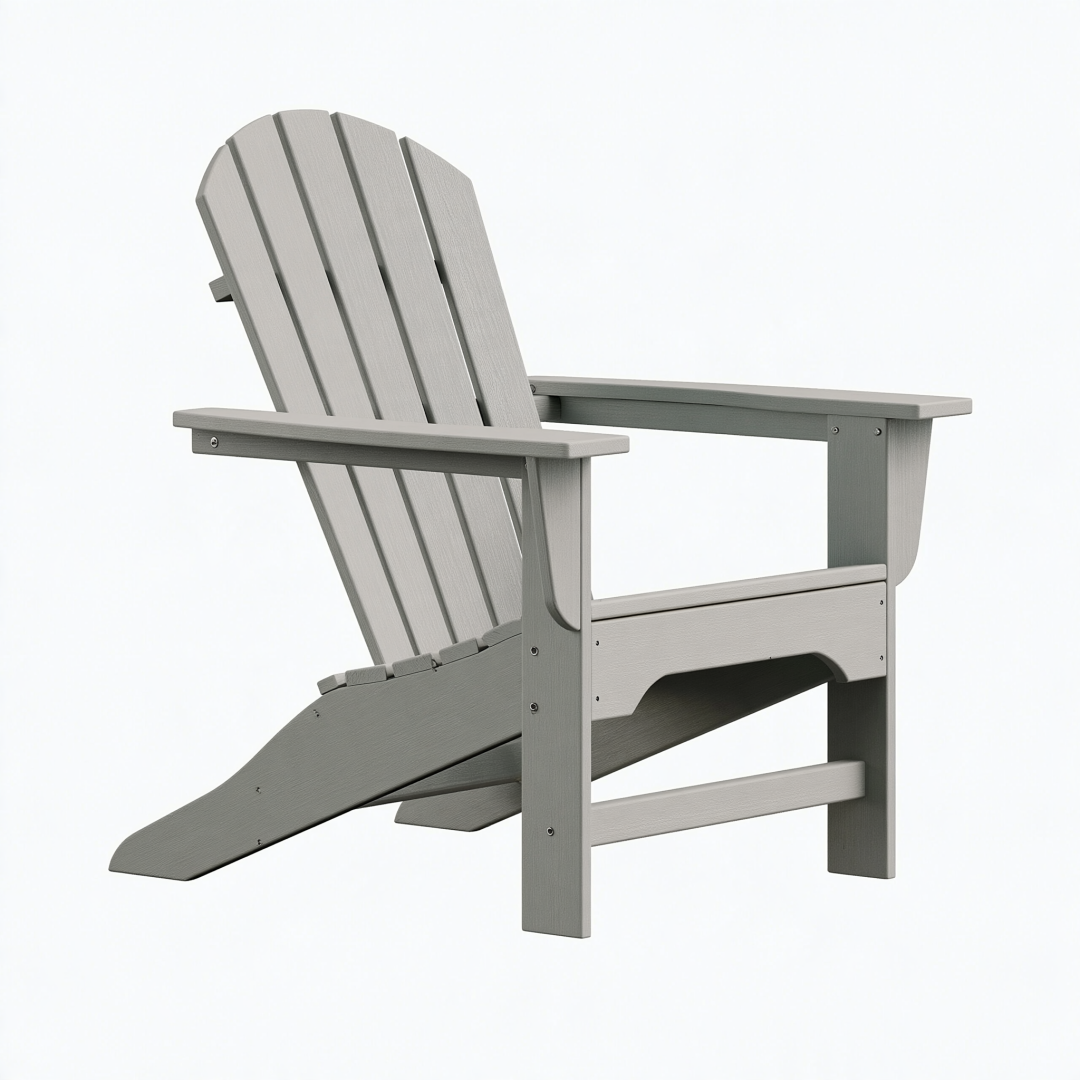 Fauteuil Adirondack 79 x 95 x 100 cm gris en matériau synthétique aspect bois pour extérieur