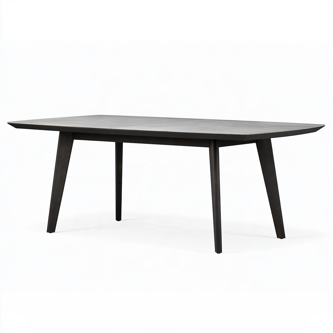 Table de salle à manger 180 x 90 x 75 cm en bois noir style contemporain